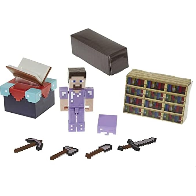 MINECRAFT ENCHANTING ROOM WITH 3.25-IN STEVE FIGURE & ACCESSORIES, STORYTELLING ADVENTURE PLAY SET, COMPLETE PLAY IN A BOX, GIFT FOR KIDS AGES 6 AND OLDER - Image 1